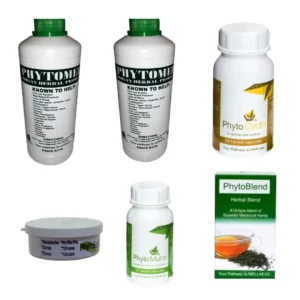 Kidney Herbs Combo Phytomed Herbal Wellness Bundle — a collection of tonics, balm, supplements, and tea.