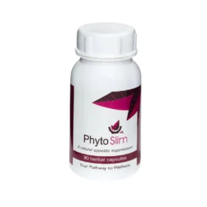 PhytoSlim – Plant-Based Herbal Capsules Bottle of Hoodia Gordonii Dietary Supplement containing pure plant-based capsules.